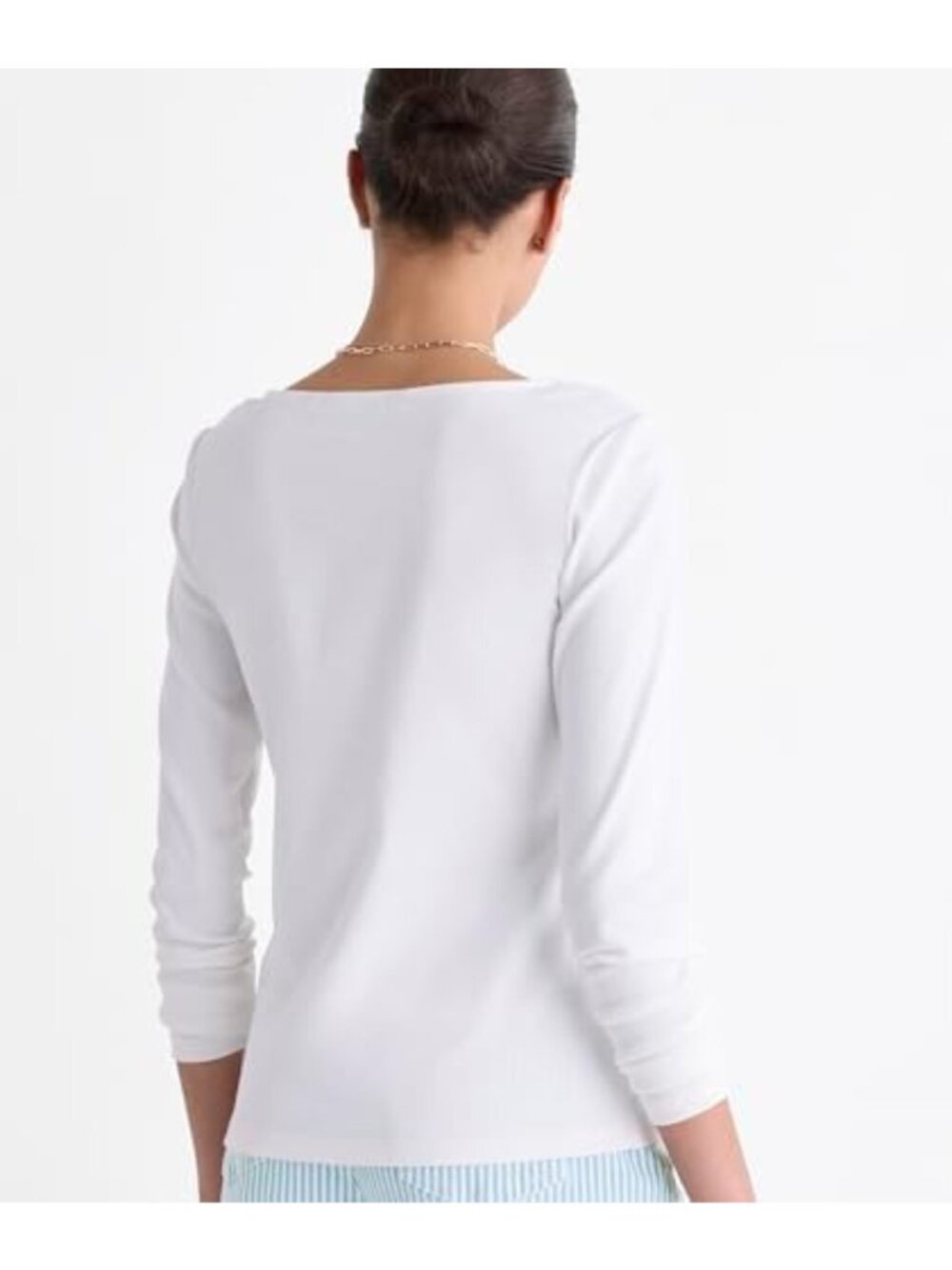 Women's Deluxe Long Sleeve Boatneck Tee - Soft Cotton, Casual Chic Top - Picture 2 of 7